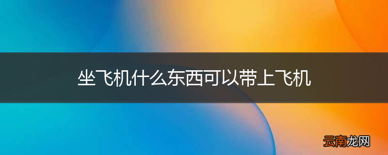 坐飞机什么东西可以带上飞机