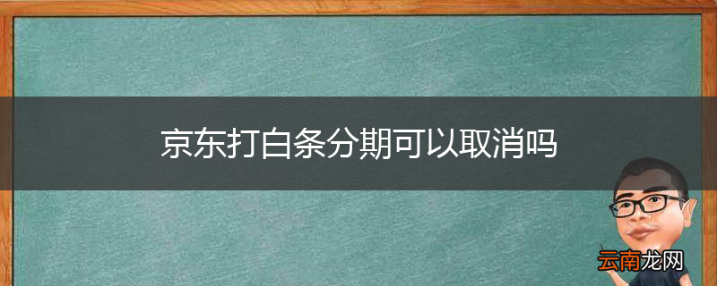 京东打白条分期可以取消吗