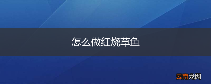 怎么做红烧草鱼