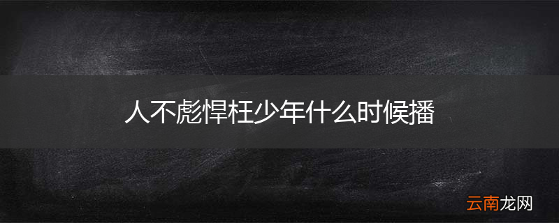 人不彪悍枉少年什么时候播