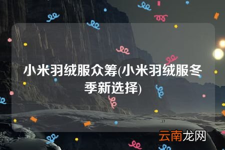 小米羽绒服冬季新选择 小米羽绒服众筹