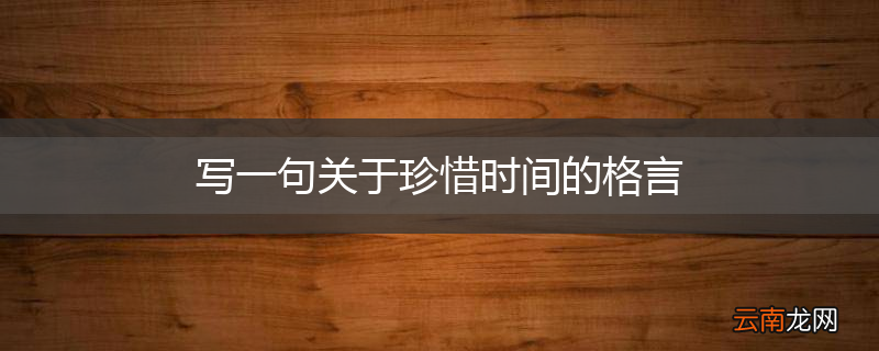 写一句关于珍惜时间的格言
