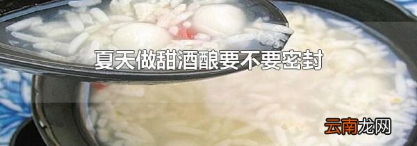 夏天做甜酒酿要不要密封