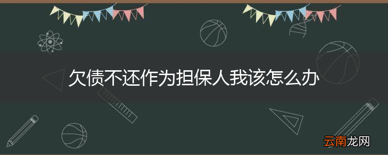 欠债不还作为担保人我该怎么办