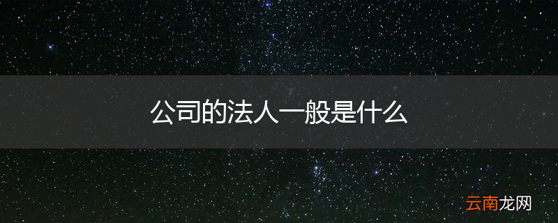 公司的法人一般是什么