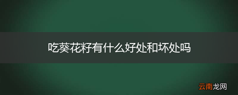 吃葵花籽有什么好处和坏处吗