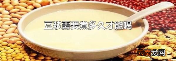 豆浆需要煮多久才能喝