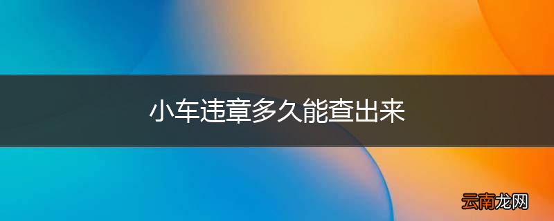 小车违章多久能查出来