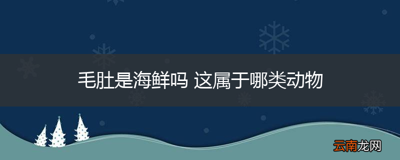 毛肚是海鲜吗 这属于哪类动物