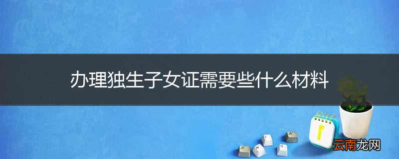 办理独生子女证需要些什么材料