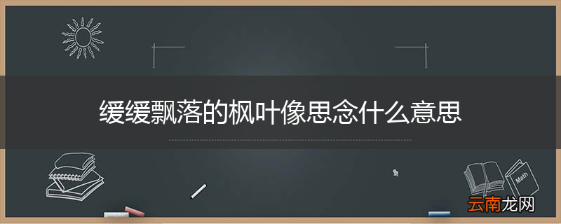 缓缓飘落的枫叶像思念什么意思