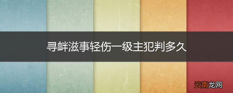 寻衅滋事轻伤一级主犯判多久