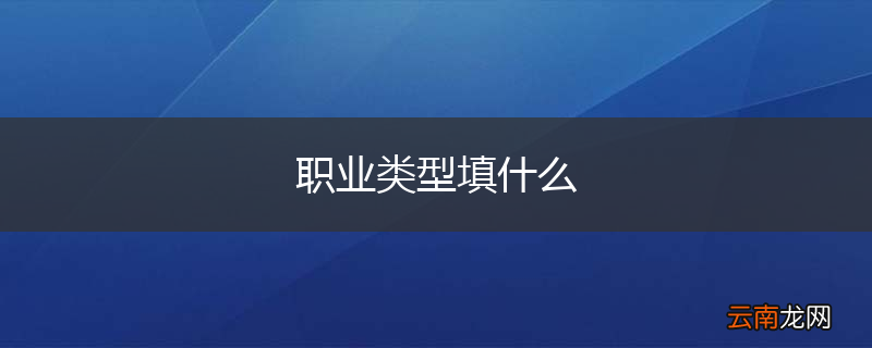 职业类型填什么
