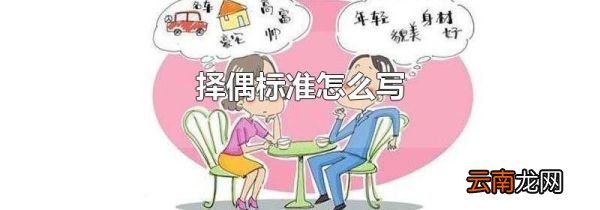 择偶标准怎么写