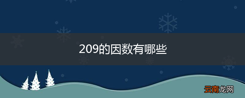 209的因数有哪些