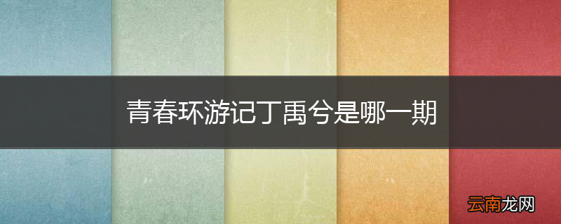 青春环游记丁禹兮是哪一期