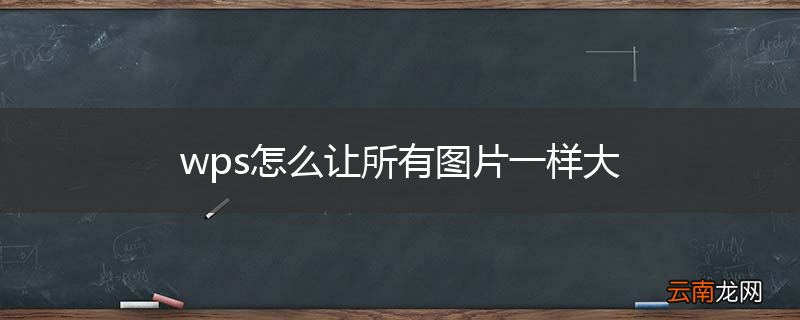 wps怎么让所有图片一样大