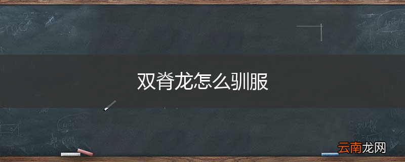 双脊龙怎么驯服