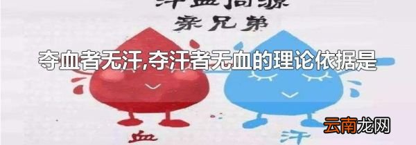 夺血者无汗,夺汗者无血的理论依据是