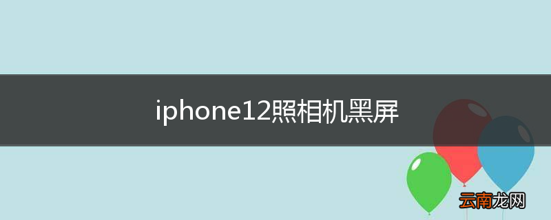 iphone12照相机黑屏