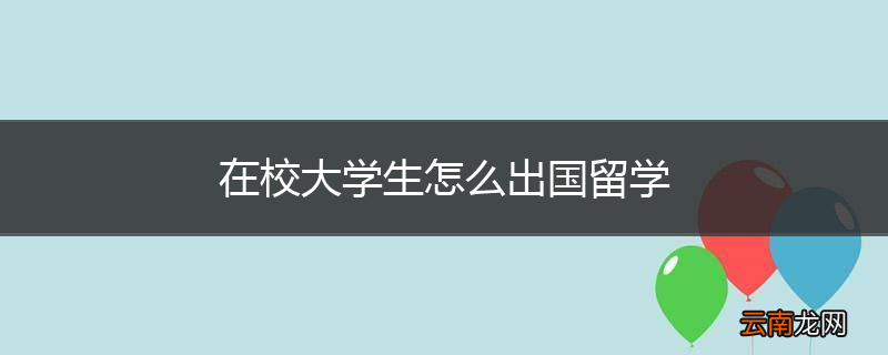 在校大学生怎么出国留学