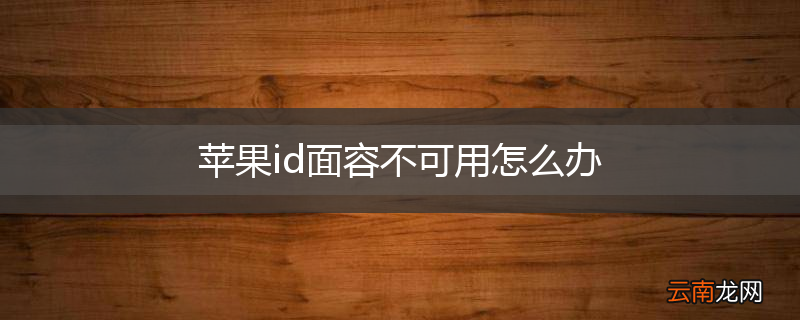 苹果id面容不可用怎么办