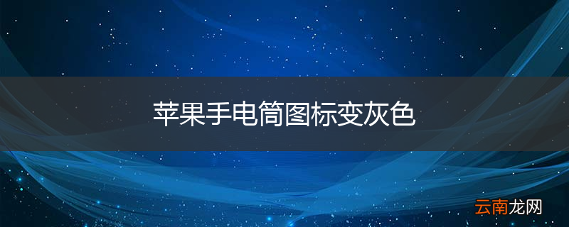 苹果手电筒图标变灰色
