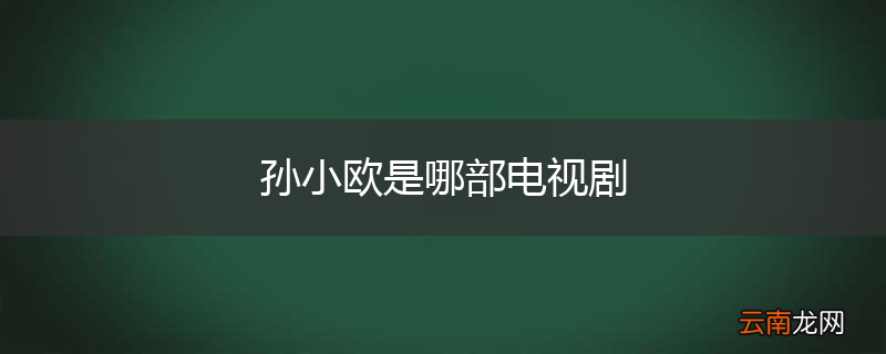 孙小欧是哪部电视剧