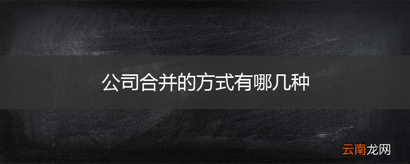 公司合并的方式有哪几种