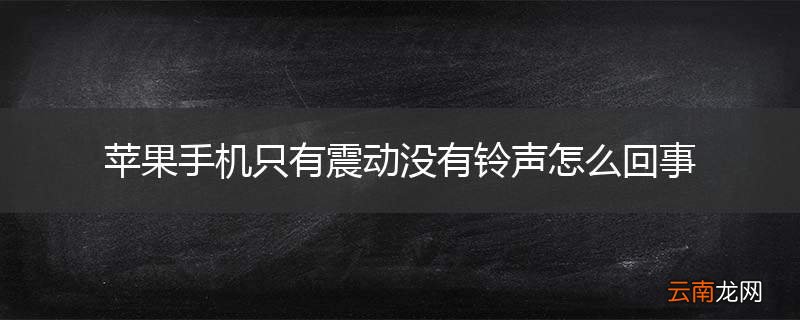 苹果手机只有震动没有铃声怎么回事