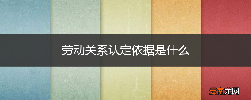 劳动关系认定依据是什么