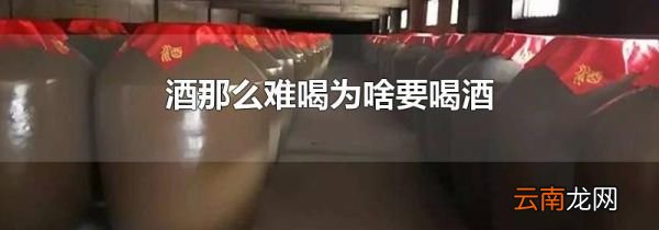 酒那么难喝为啥要喝酒