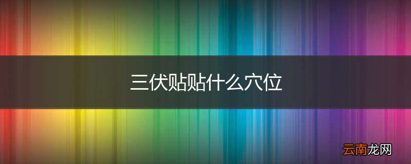 三伏贴贴什么穴位