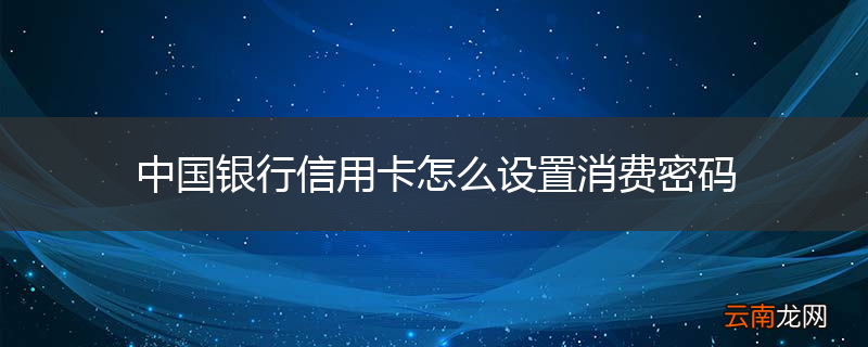 中国银行信用卡怎么设置消费密码