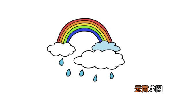 七彩下雨天简笔画怎么画怎么画七彩下雨天简笔画