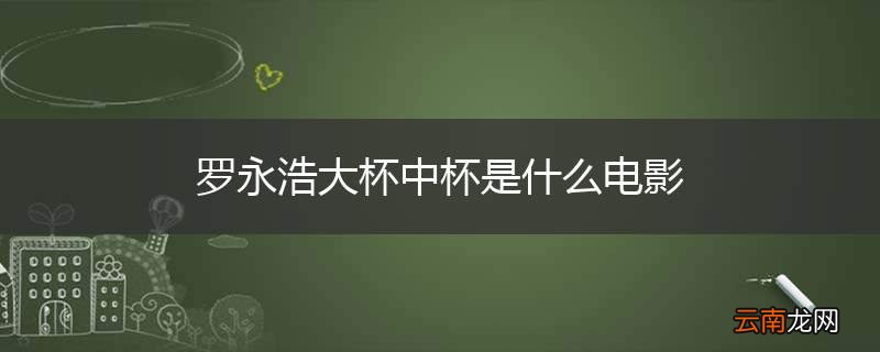 罗永浩大杯中杯是什么电影