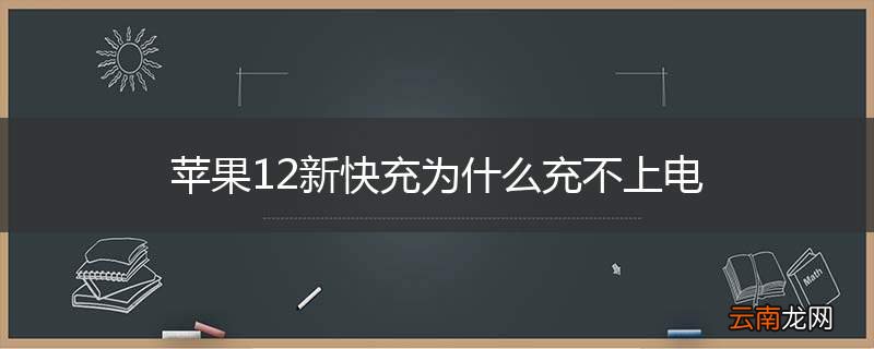 苹果12新快充为什么充不上电