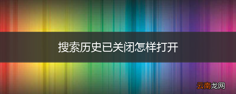 搜索历史已关闭怎样打开