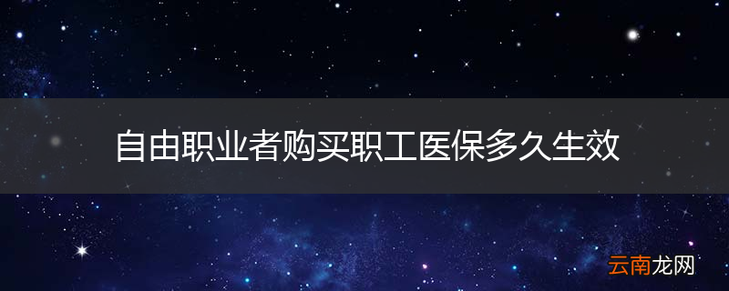 自由职业者购买职工医保多久生效