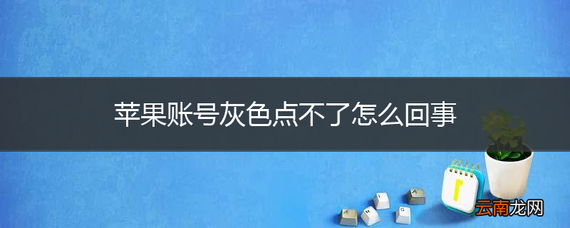 苹果账号灰色点不了怎么回事