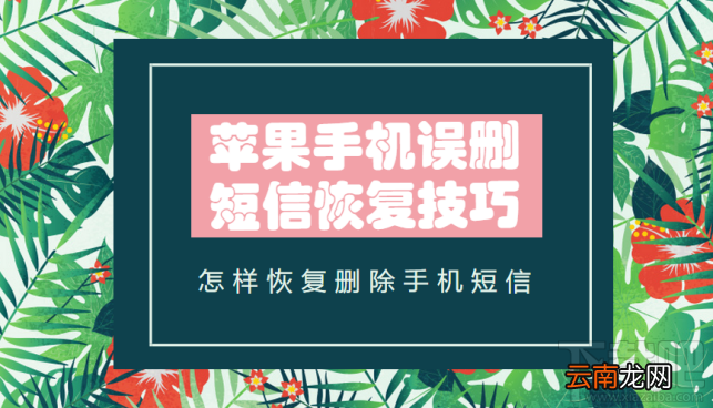 怎么恢复删除手机短信？苹果手机误删短信恢复技巧