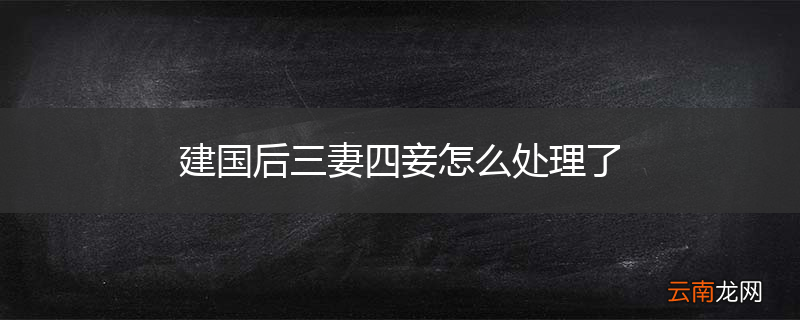 建国后三妻四妾怎么处理了