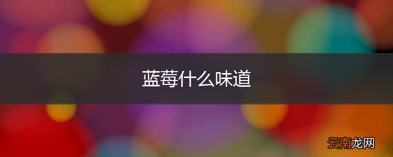 蓝莓什么味道