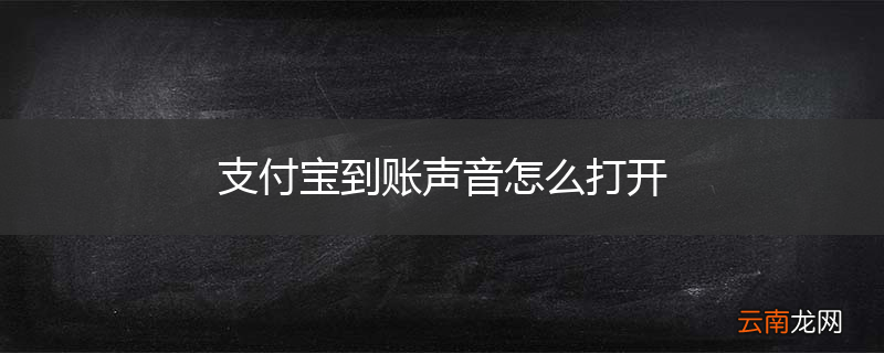 支付宝到账声音怎么打开