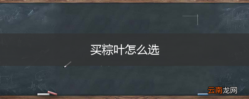 买粽叶怎么选