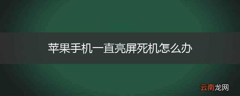 苹果手机一直亮屏死机怎么办