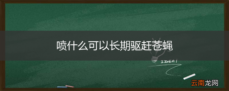 喷什么可以长期驱赶苍蝇