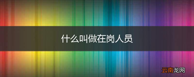 什么叫做在岗人员