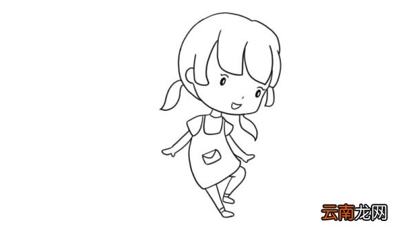 跳舞的女孩简笔画
