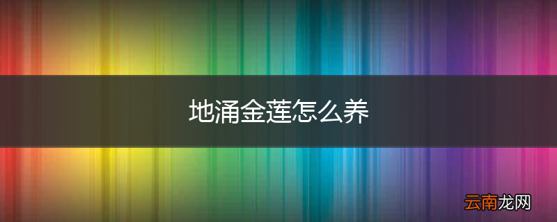 地涌金莲怎么养